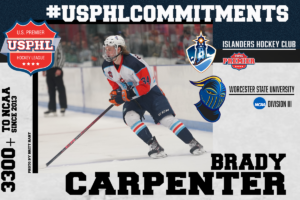 #USPHLCommitments: Islanders Hockey Club Veteran Carpenter Excited For Future At Worcester State